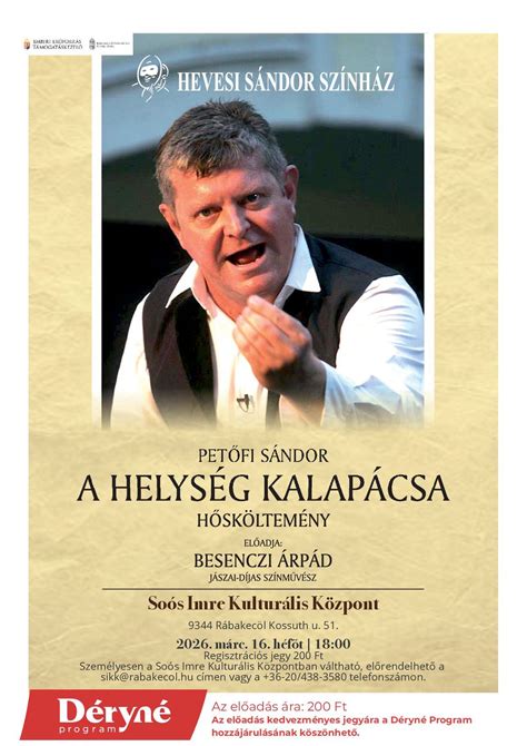 A helység kalapácsa - Besenczi Árpád Jászai-díjas színművész ...
