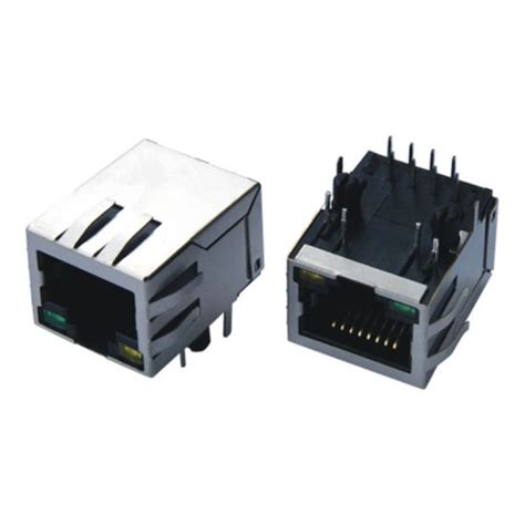 China 100/1000 Mbps LED/EMI Shield Filter 8 Pin RJ45 Connector - China ...