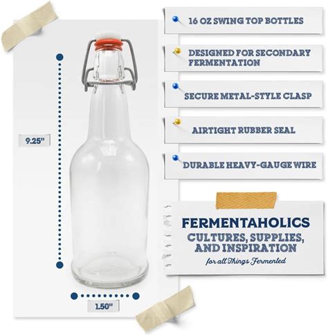 Fermentaholics Clear Glass Swing Top Bottles 6 Pack India | Ubuy
