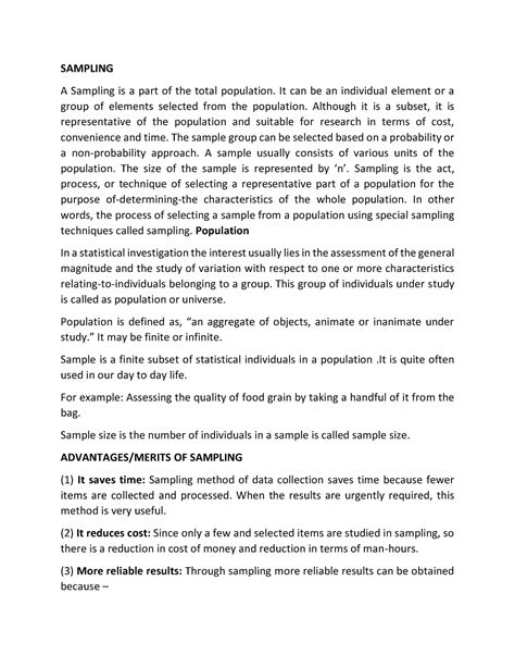 Sampling and its types - SAMPLING A Sampling is a part of the total ...