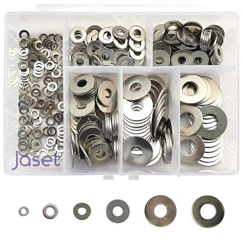 Jaset Innovations Hardware Plain Flat Washers – 3mm to 8mm – Assortment ...