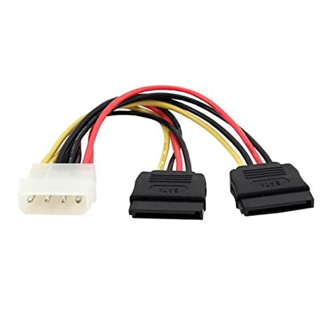 CABLESETC SATA Power Cable Splitter Molex 4pin Male to Serial ATA 15pin ...