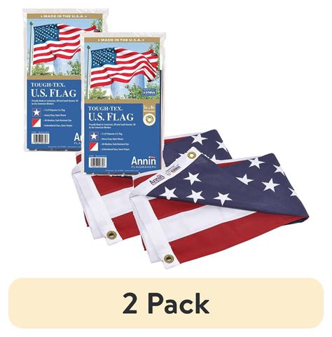 (2 pack) Annin Flagmakers American Flag 5x8 ft. Tough Tex - Walmart.com