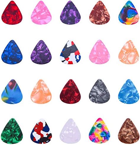 MUSTANG Stylish Colorful Celluloid Guitar Picks Plectrums for Acoustic ...