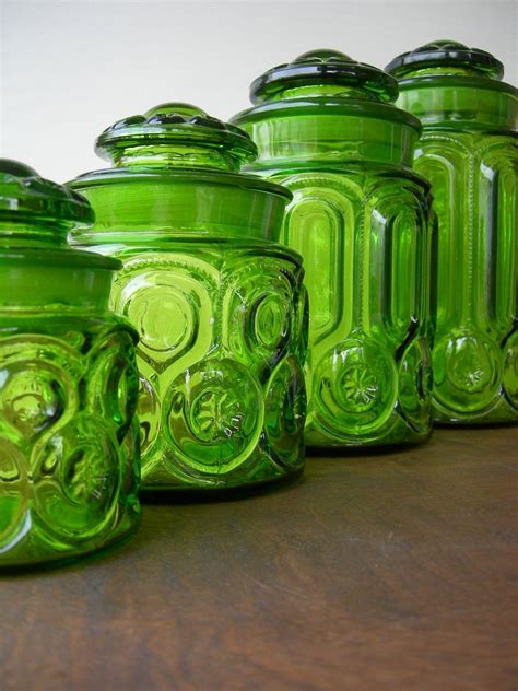 Pin on Painting | Vintage green glass, Vintage canisters, Green glassware