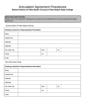 Articulation Agreement Procedures Doc Template | pdfFiller