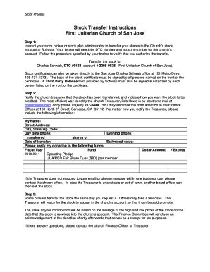 Fillable Online sanjoseuu Stock Transfer Form 20090317 - First ...