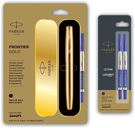 PARKER Galaxy Frontier Gold Roller Ball with Gold Trim and Ultra ...