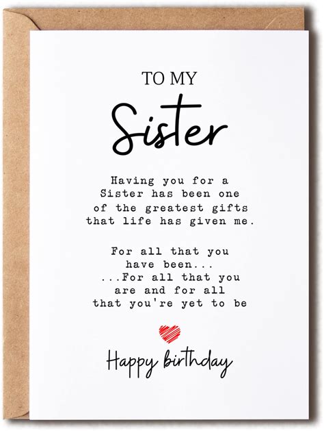 To My Sister - Sister Birthday Card - Sister Is The Greatest Gifts In ...