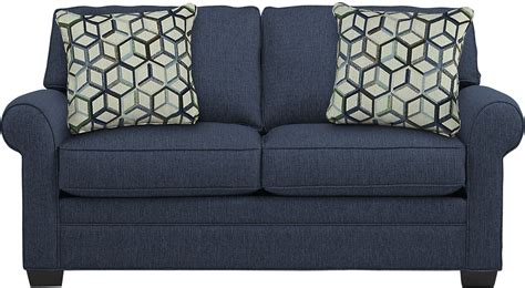 Cindy Crawford Bellingham Midnight Blue Textured Sleeper Loveseat | Rooms to Go