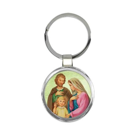 Holy Family Gift Round Keychain Catholic Religious Virgin Saint Mary ...