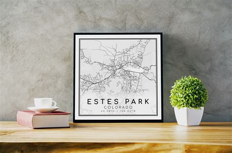 Estes Park City Map Colorado Town Map Gifts for Him Gift - Etsy