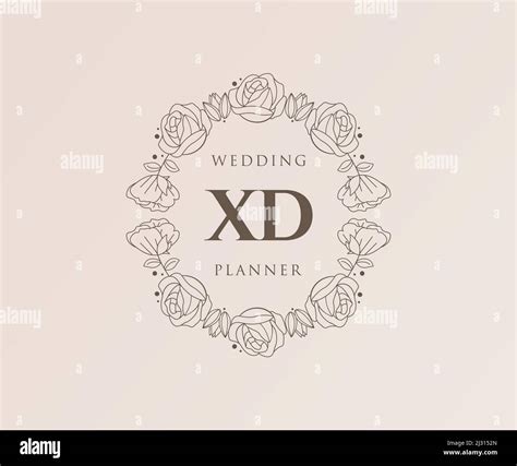 XD Initials letter Wedding monogram logos collection, hand drawn modern ...
