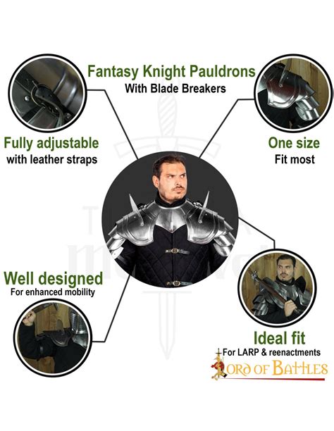 Fantasy Knight shoulder pads with blade breaker ⚔️ Medieval Shop