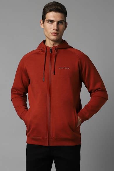Buy Men Casual Red Solid Sweatshirt Online - 929958 | Louis Philippe