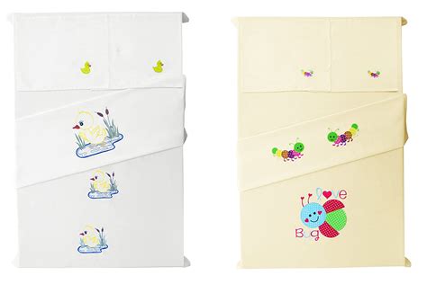 Baby Rap - Love Bug 'N' Bright Duck with flowers Combo - 4 Cot Sheets ...