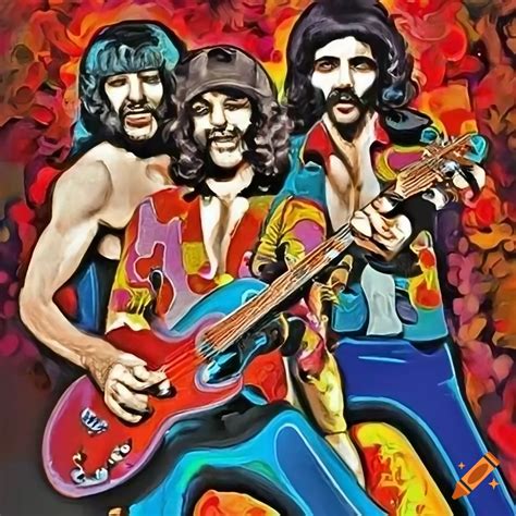 Poster of a 70s rock band