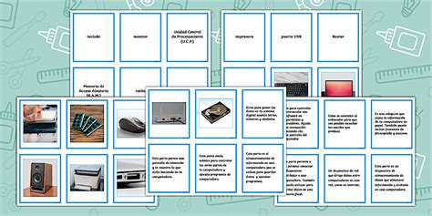 Tarjetas de Emparejar: Partes de un Computador