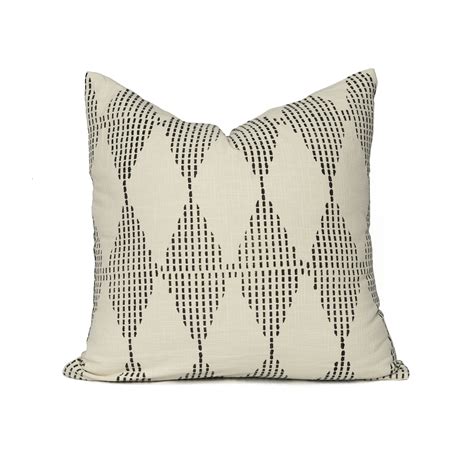 Dia Charcoal Hand Blocked Cotton Cushion Cover