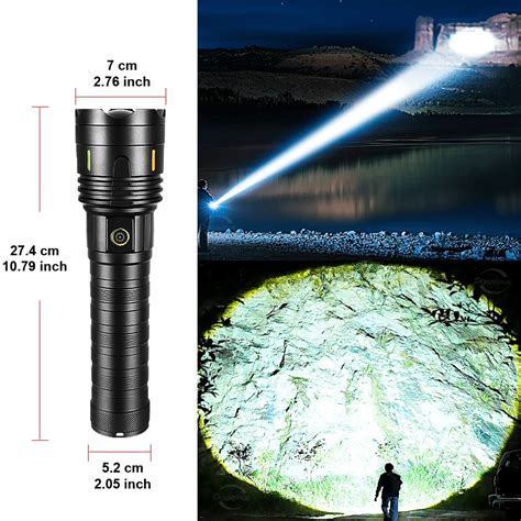 Linterna LED potente de 300,000LM con batería incorporada, reflector de ...