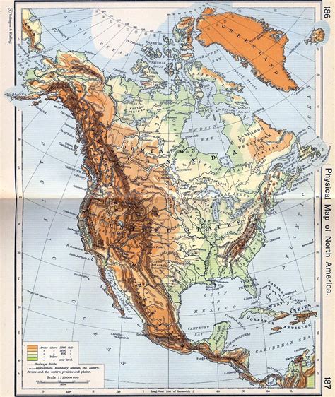 North America detailed old physical map. Detailed old physical map of North America | Vidiani ...