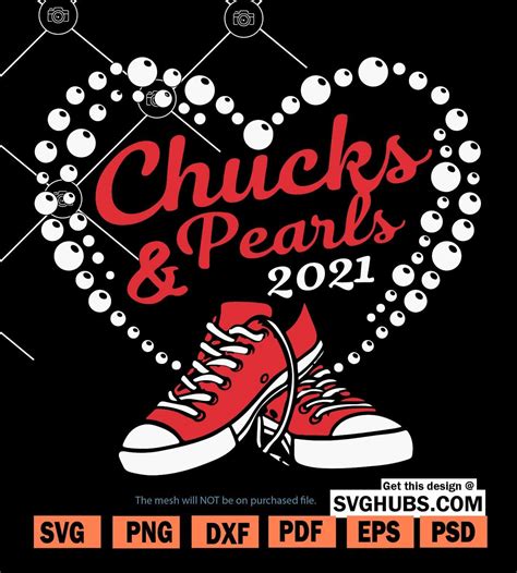 Chucks and Pearls SVG, Pink Sneakers Svg, Kamala Harris SVG