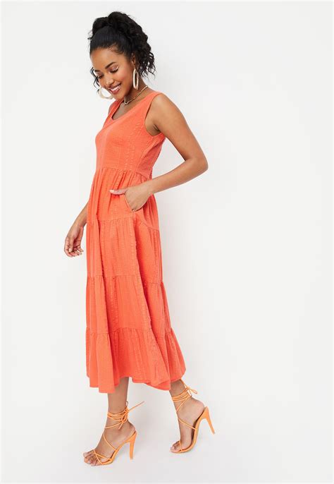 Buy Women Striped Tiered Midi Dress Online at just Rs. 1299.0 ...