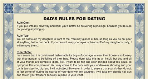 Rules for Dating My Daughter Certificate - Etsy