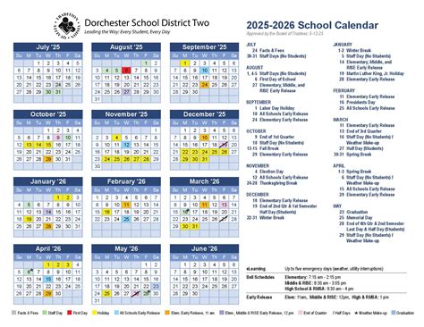 Dorchester School District 2 Calendar 2025-2026 in PDF - School ...