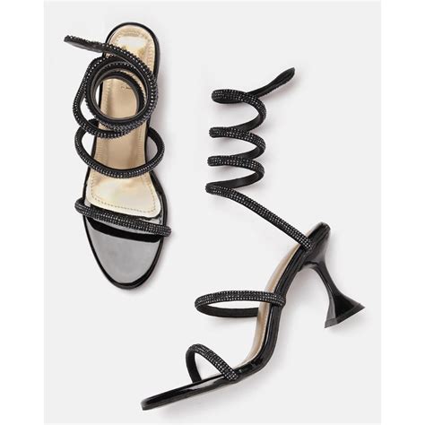 Buy Zori World Slytherin - Black Snake Embellished Wired Up Heels Online