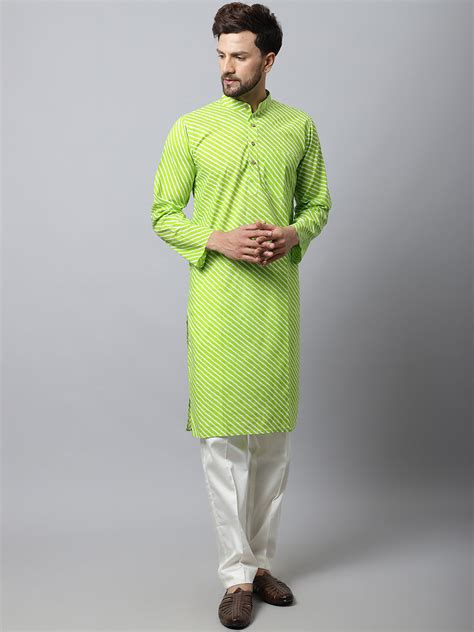 Green Leheriya Men Kurta – anokherang