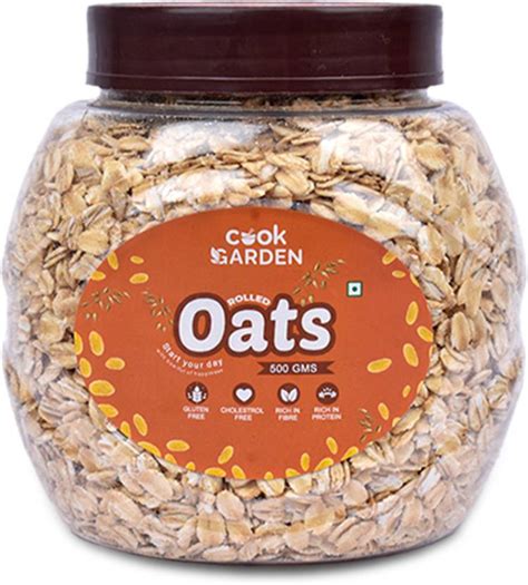 CookGarden Rolled Oats, 100% Wholegrain Breakfast, High Protein and ...