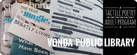 Tactile Poetry (Black Out & Found Style), Vonda Public Library, Warman ...
