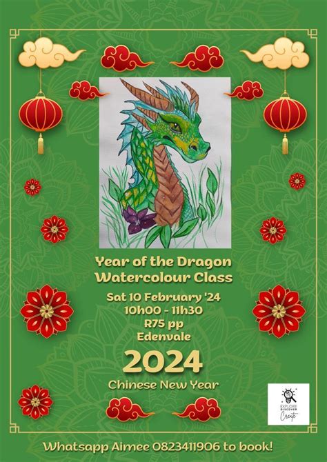 Year of the Dragon Watercolour Class, Edenvale, 10 February 2024 ...