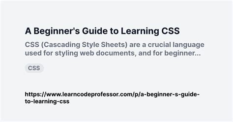 Intro to CSS for Beginners 的图像结果