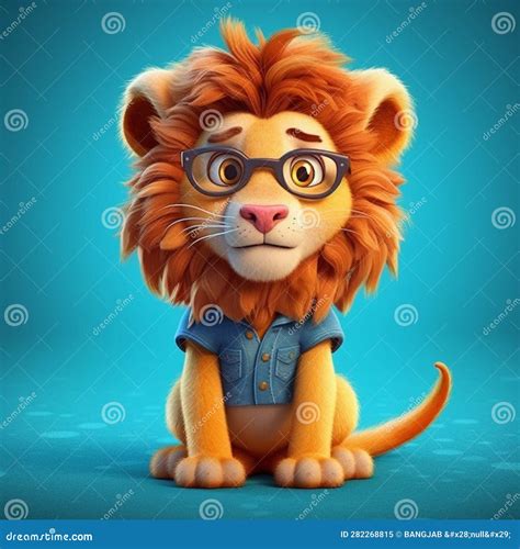 Adorable Little Lion Animation Stock Illustration - Illustration of ...