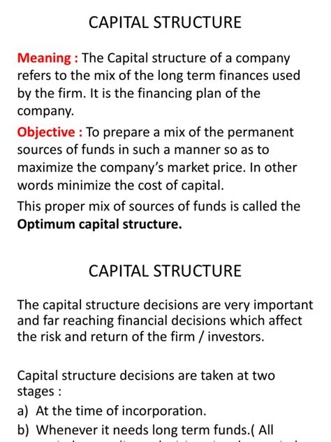 Capital Structure | PDF | Capital Structure | Financial Capital