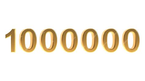 Premium Photo | Golden number sign d gold one million symbol isolated on white background