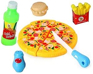 Buy BabyGo Pizza Party Fast Food Pretend Cooking & Cutting Play Set Toy ...