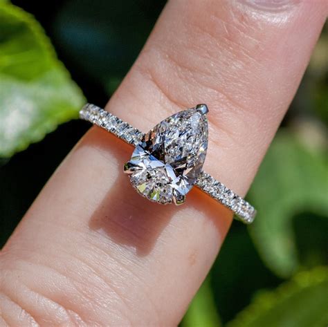 Tear Drop Wedding Ring, 1.93 Ct Pear Cut Moissanite Engagement Ring ...