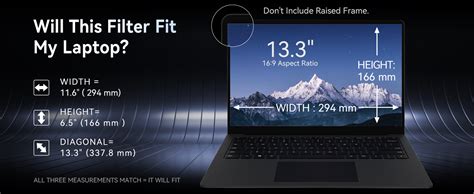 13.3 Inch Laptop Privacy Screen, Anti Glare Blue Light Privacy Filter ...