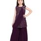 Wine Coloured Russian Palazzos Set For Girls Gharara / Sharara Set ...