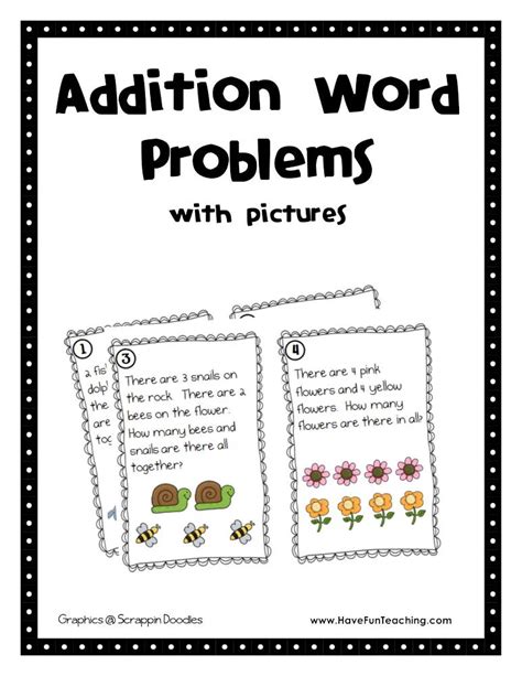 Image result for Single Digit Addition Word Problems