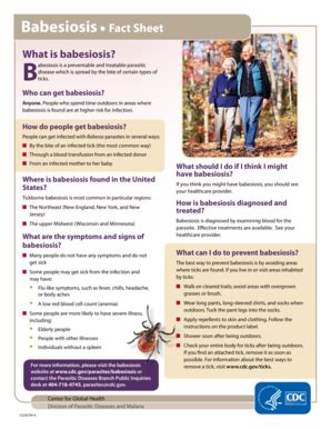 Fillable Online cdc Babesiosis Fact Sheet for Public - cdc Fax Email ...