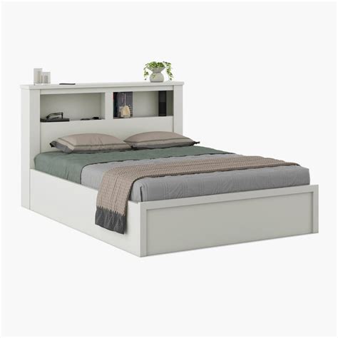 Buy Helios Reynan Cannes King Bed with Box Storage - White from Helios ...
