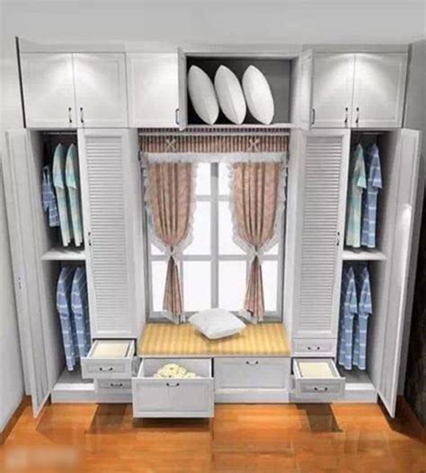 简约美式风格卧室整体衣柜设计实景图_装信通网效果图