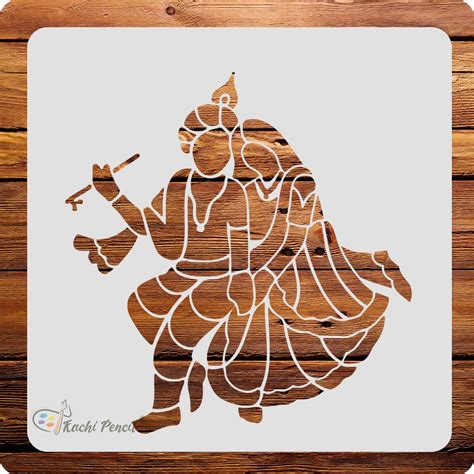 Kachi Pencil Radha Krishna Craft Stencil for Art and Painting, Size 6x6 ...