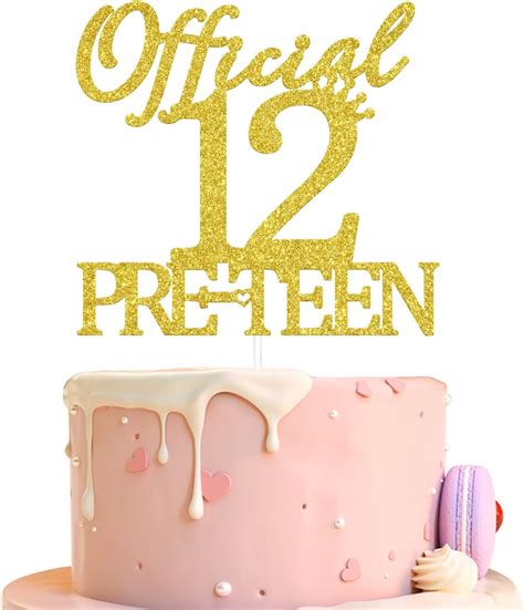 Buy Ruepartydeoret Official 12 Pre-teen Cake Topper, 12th Birthday ...
