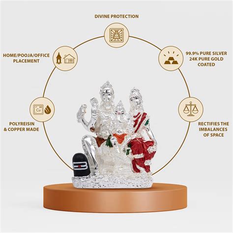 Silver Plated shiva parvati statue