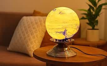 Buy Somil Glass Table Lamp with Decorative Glass Shade and Metal ...